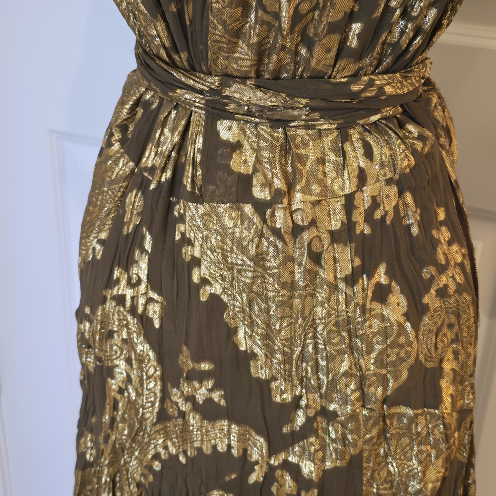 Diane Von Furstenberg Gold and Brown Midi Dress - Picture 12 of 17